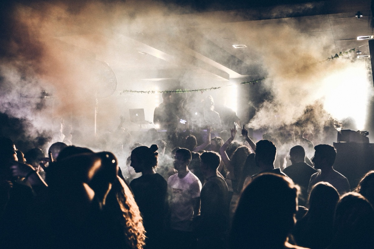 A crowd at a live event
